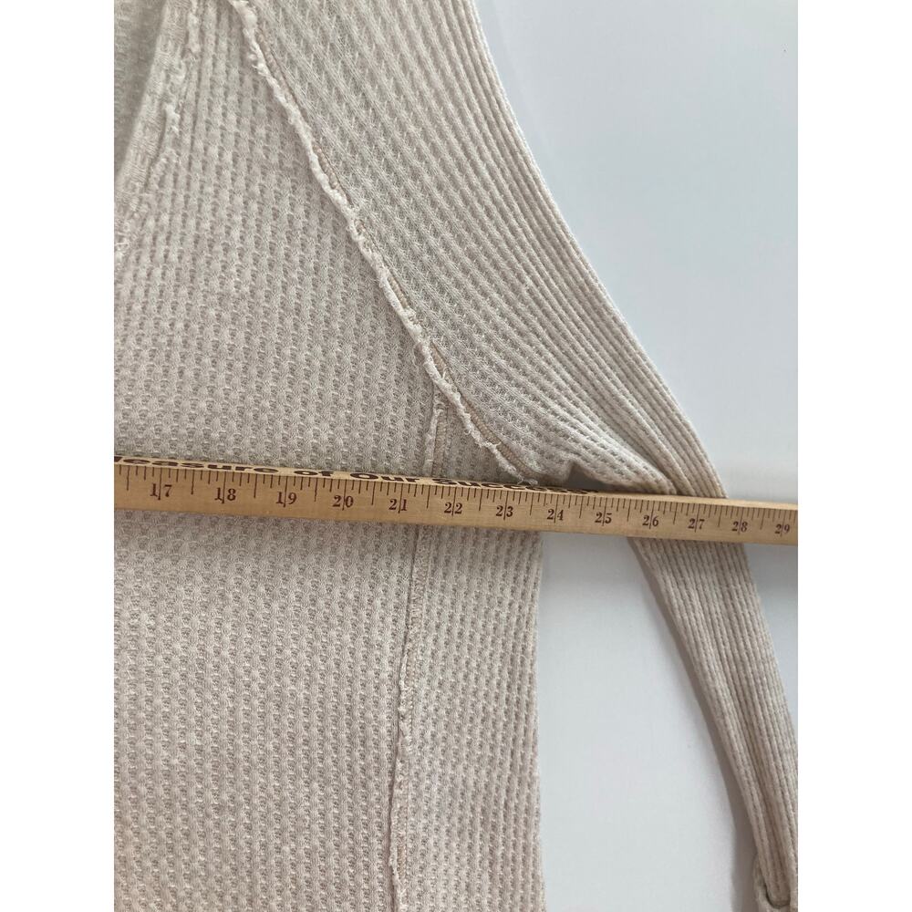 Free People We The Free Laguna Waffle Knit Tunic Thermal Oatmeal Beige Medium - Picture 11 of 12